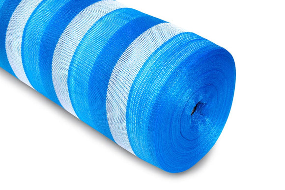 ROLLO RASCHEL XL Azul y Blanco 65% 2.1M x 100M o 4.2M x 100M